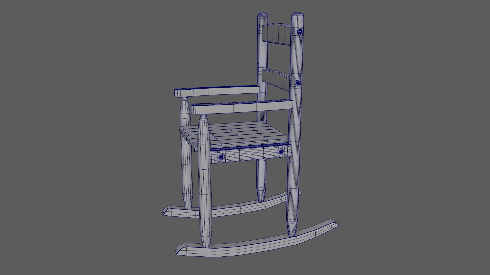 Chair No 9 Rocking Chair Cane Rocker Shiny Plastic Version 3D ...