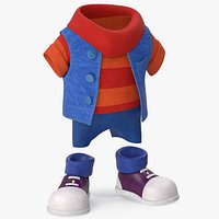 Cartoon Costume Blue with a Short Sleeve Sweater