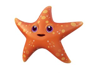 common starfish toon fish 3D model