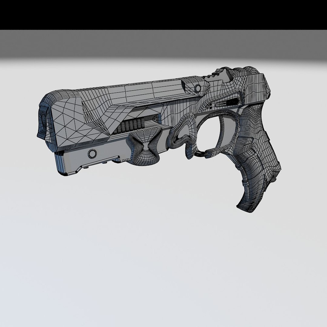 semi futuristic gun 3d x