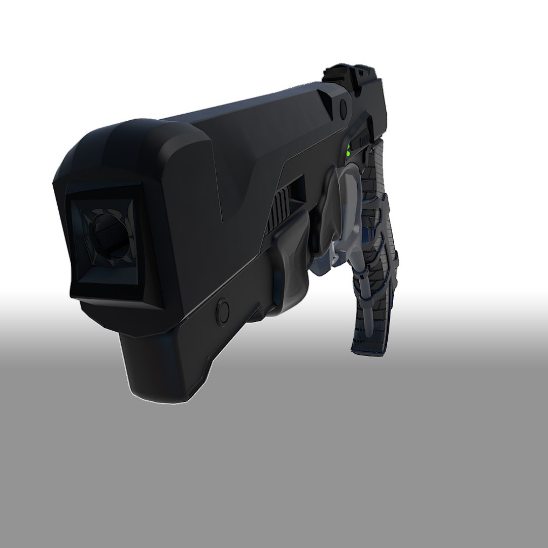 semi futuristic gun 3d x