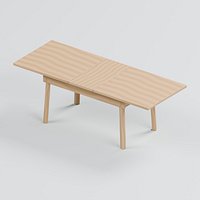 Extendable Oak Dining Table with Central Leaf and Runners