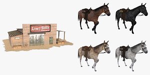3d wild west stable pack