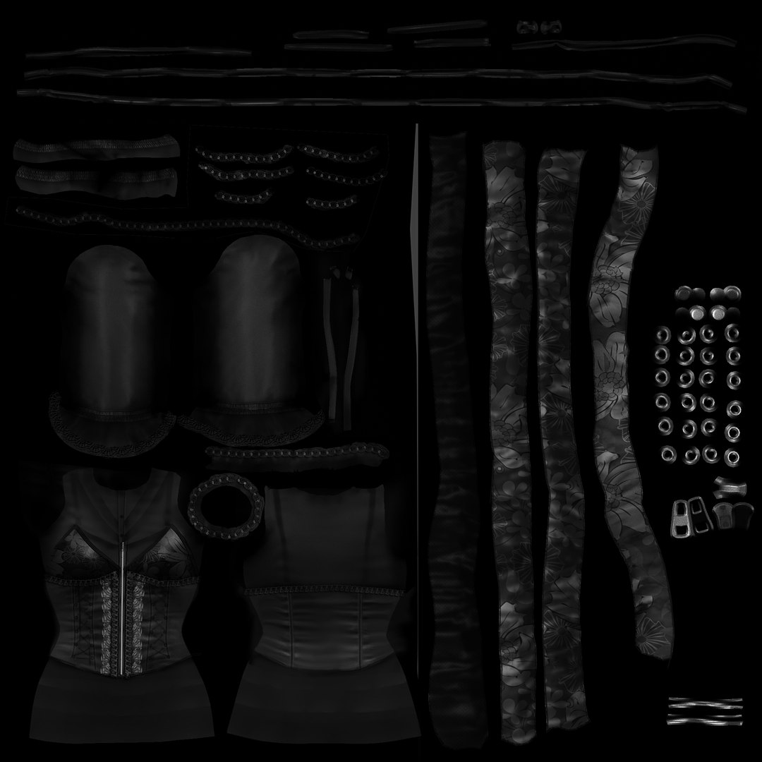 3D model High Seas Pirate Corset VR / AR / low-poly
