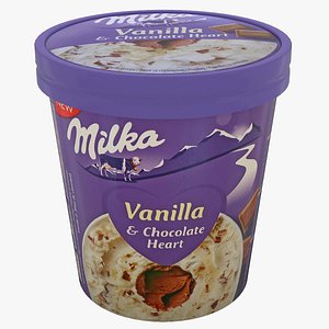 ice cream Milka Vanilla and Chocolate Heart 3D model