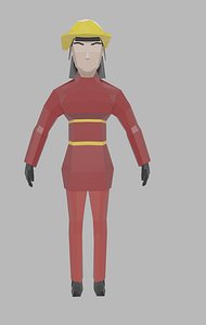 firefighter woman rigged unity 3D model