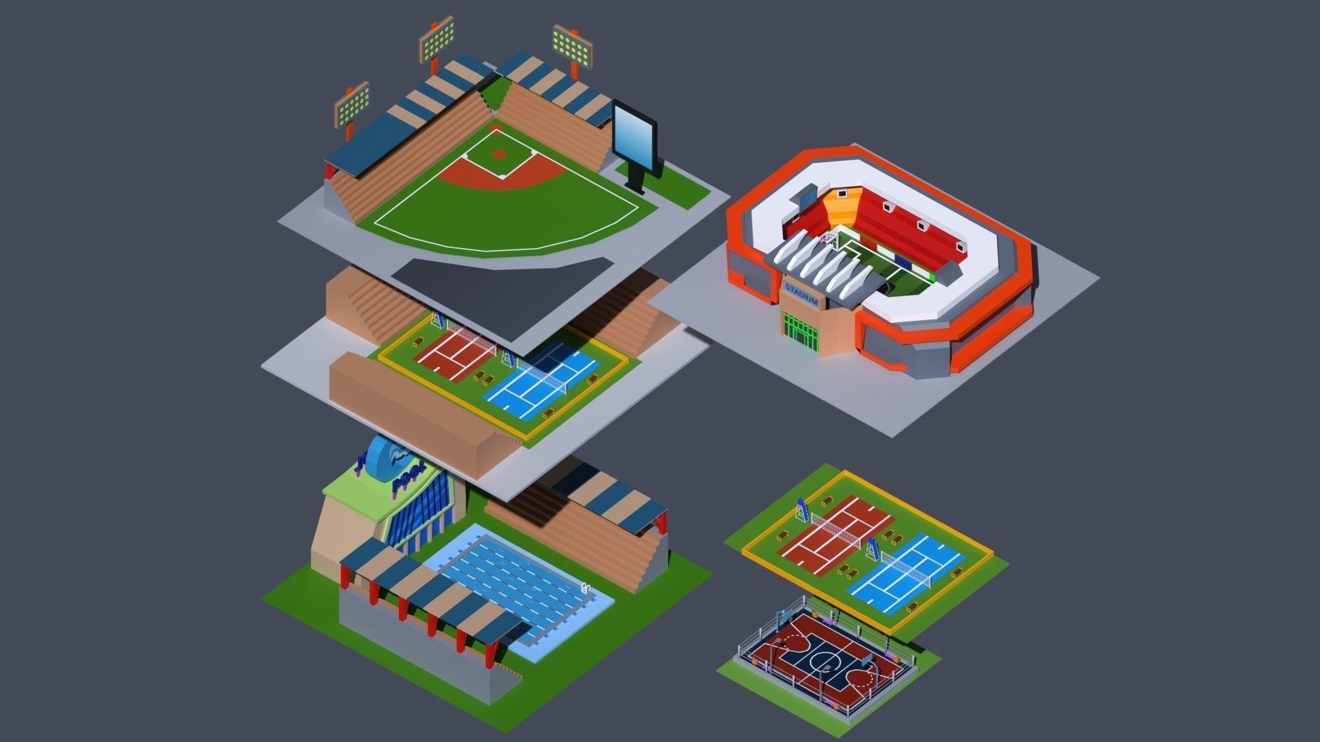 Low Poly City Pack 3D Model - TurboSquid 2264493