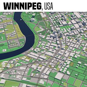 Winnipeg Manitoba Canada 30x30km 3D City Map