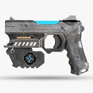 3D Sci-fi futuristic automatic plasmagun pistol da1 model