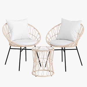 Rattan Wicker Patio Garden Furniture Set Papasan Style Devon TW-VN017-18