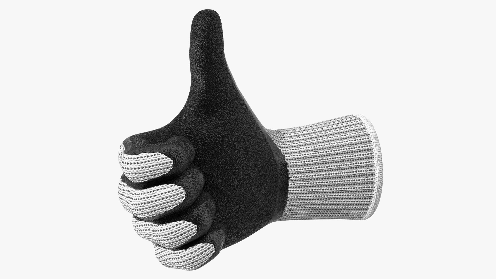 Safety Work Gloves Thumbs Up 3D model preview