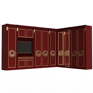 Classic Wardrobe Furniture 0403 Wood 3D