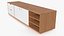 TV Stand with Sliding Doors and Open Shelves White 3D model