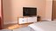 TV Stand with Sliding Doors and Open Shelves White 3D model