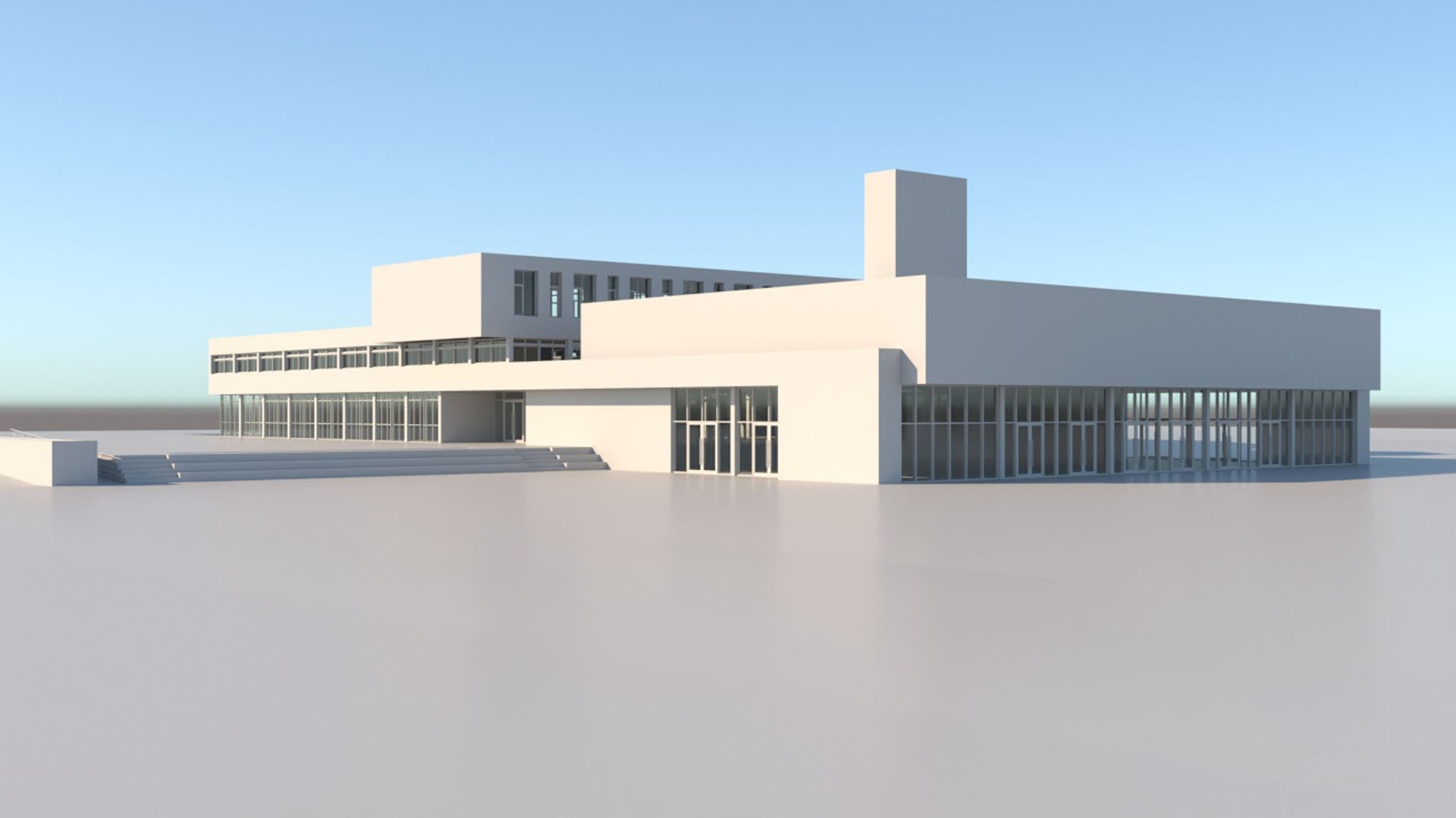 3D High School Building Model - TurboSquid 1736841