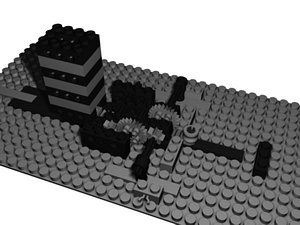 free lego machine gun 3d model
