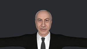 Benjamin Netanyahu Hyper Realistic Full Body Fully Rigged 3D Character