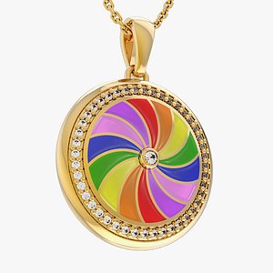 3D Rainbow Locket Pendant