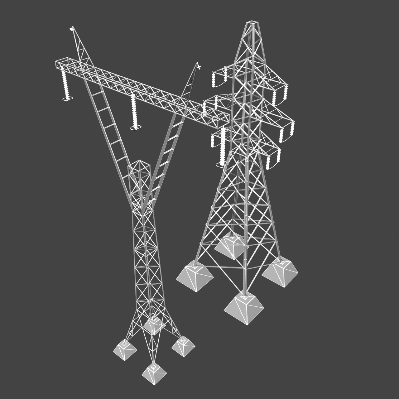 3d model power transmission towers