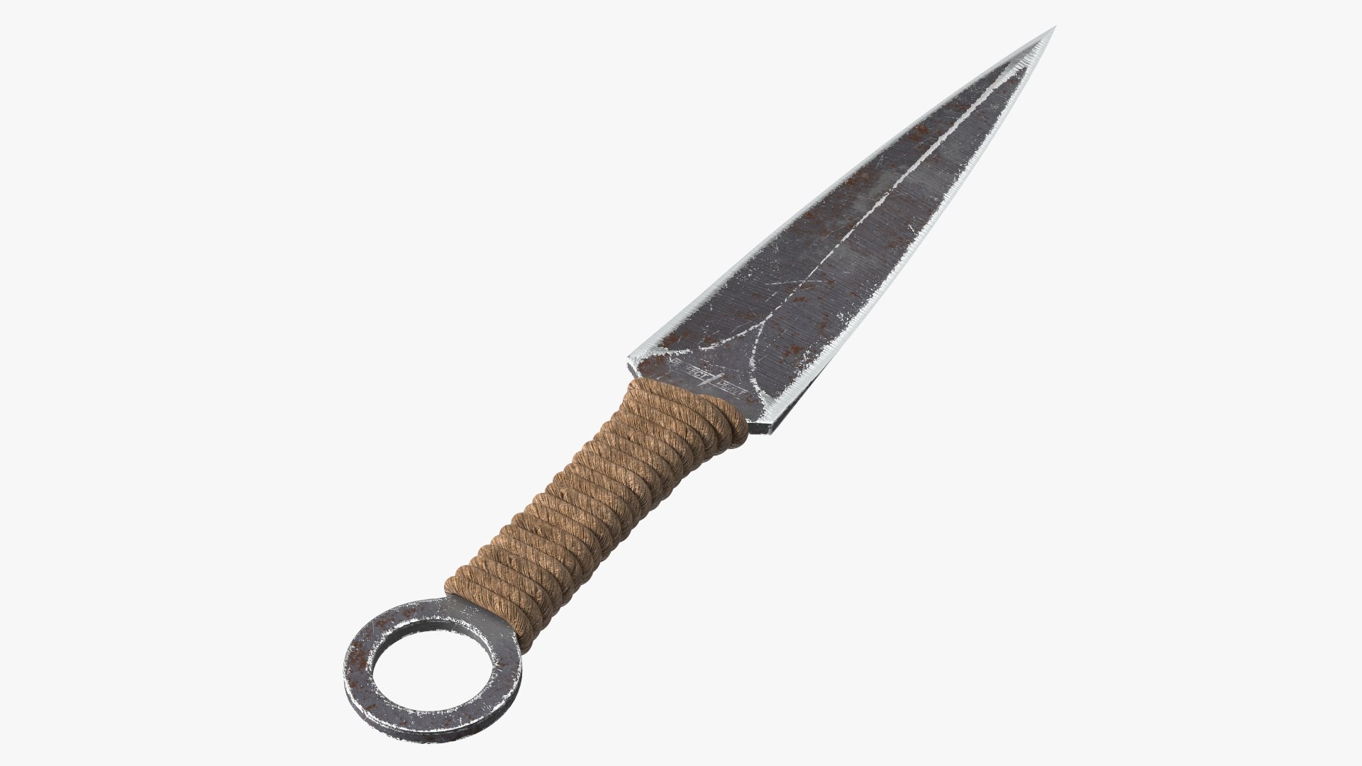 Combat Throwing Knife Worn 3D model preview