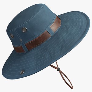 3D model Fishing Hat Navy Blue 8K PBR Textures