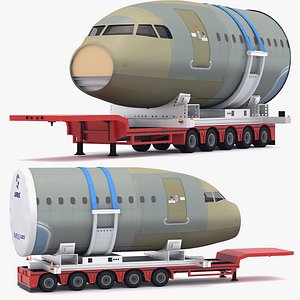 Lowboy Trailer with Airplane