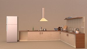 3D model laos Kitchen Props Set 01