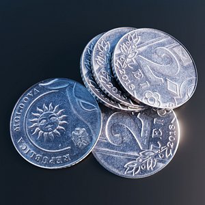 3D Moldovan Leu Coin model