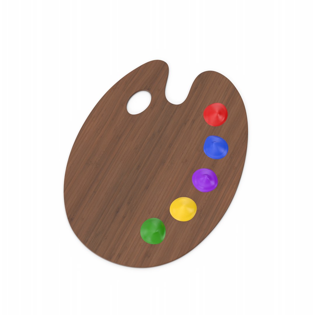 Dark Wood Artist Palette Model TurboSquid 2061589