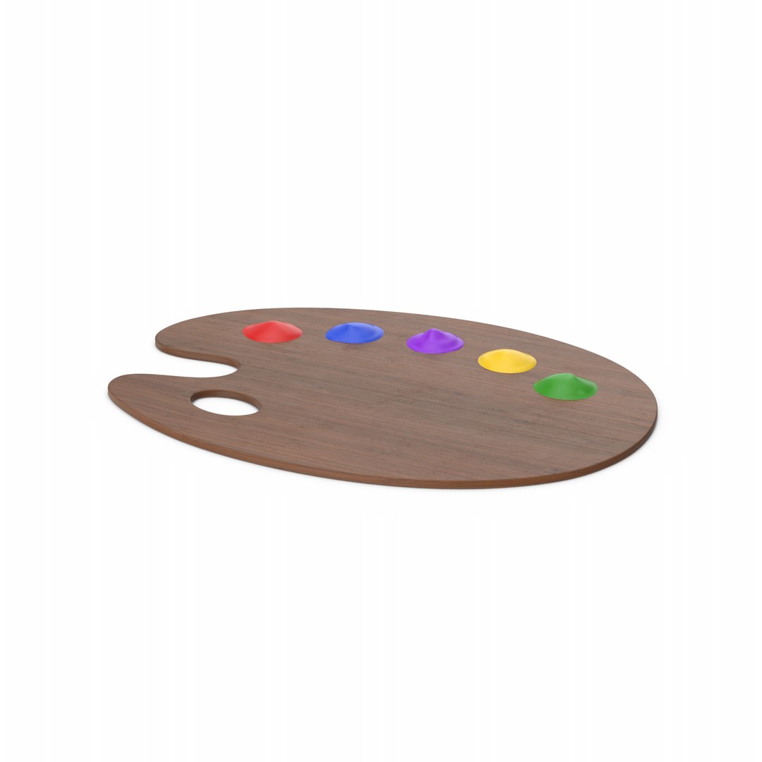 Dark Wood Artist Palette Model TurboSquid 2061589