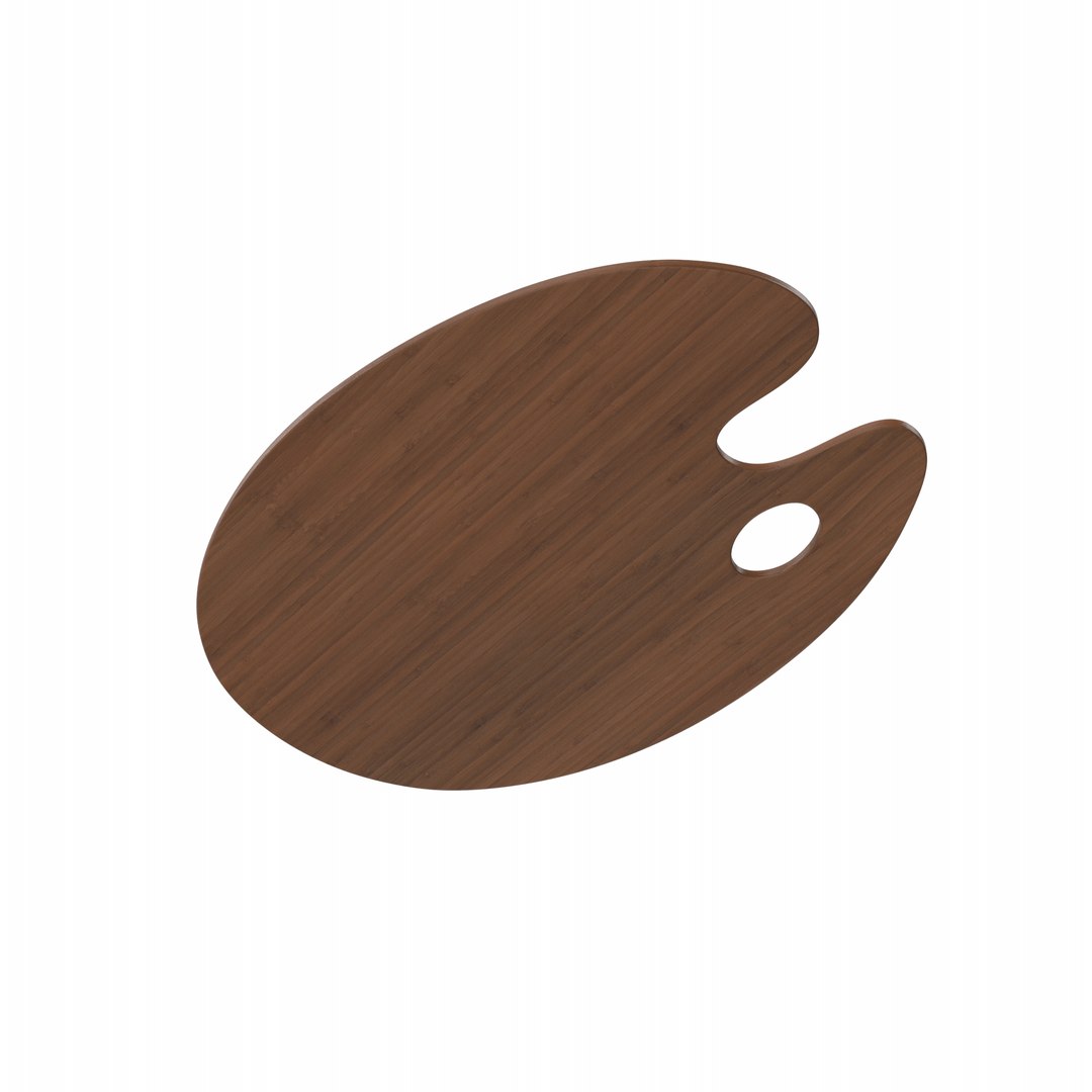 Dark Wood Artist Palette Model TurboSquid 2061589