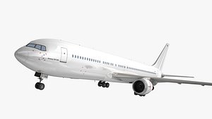 3d boeing 767-300 generic white model