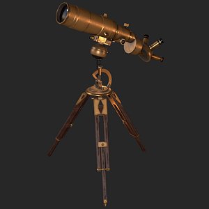 old antique telescope 3D model
