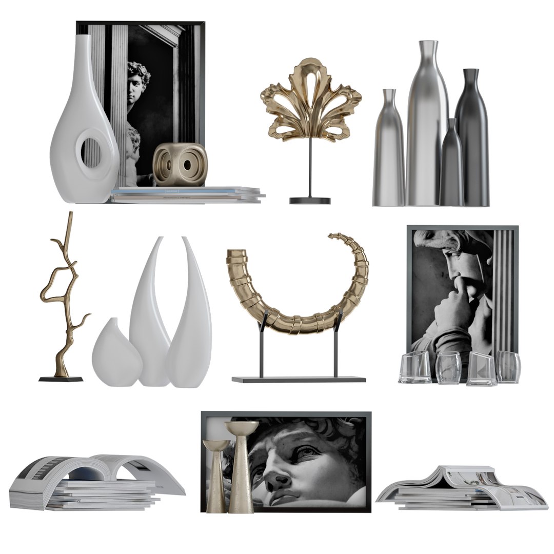 Decorative Set 1 3D Model - TurboSquid 1631474