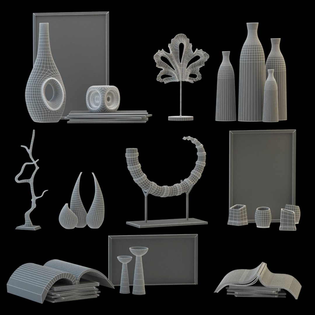 Decorative Set 1 3D Model - TurboSquid 1631474