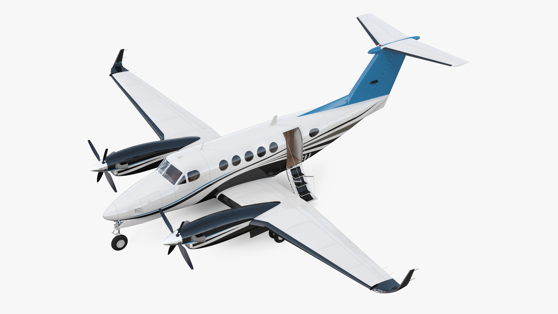 Twin Turboprop Civil Utility Aircraft 3D model preview
