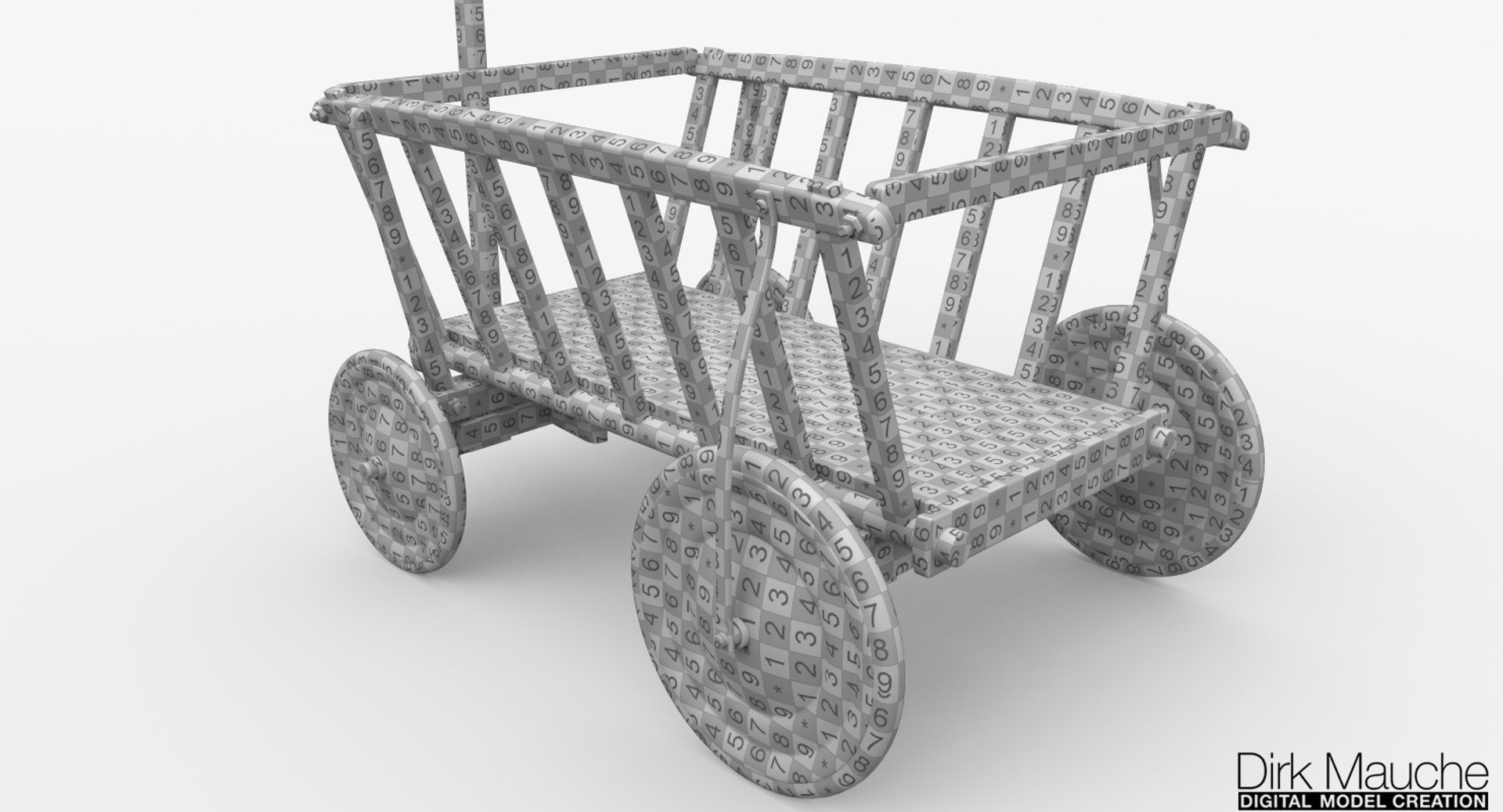 3d wooden cart model
