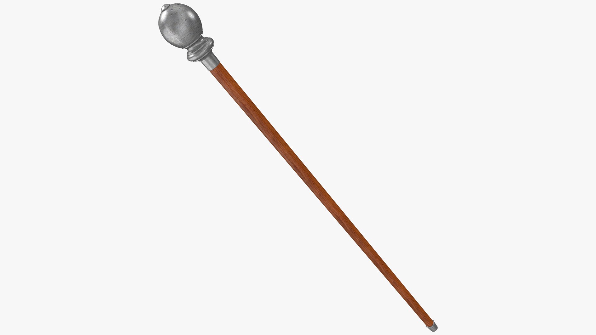 Walking Cane with Decorative Knob 3D model preview