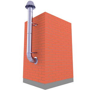 Exhaust Chimney Flue Duct for Boiler 44 3D