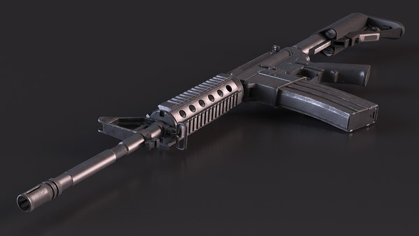 modelo 3d Rifle de asalto con sistema de rieles - TurboSquid 2211415