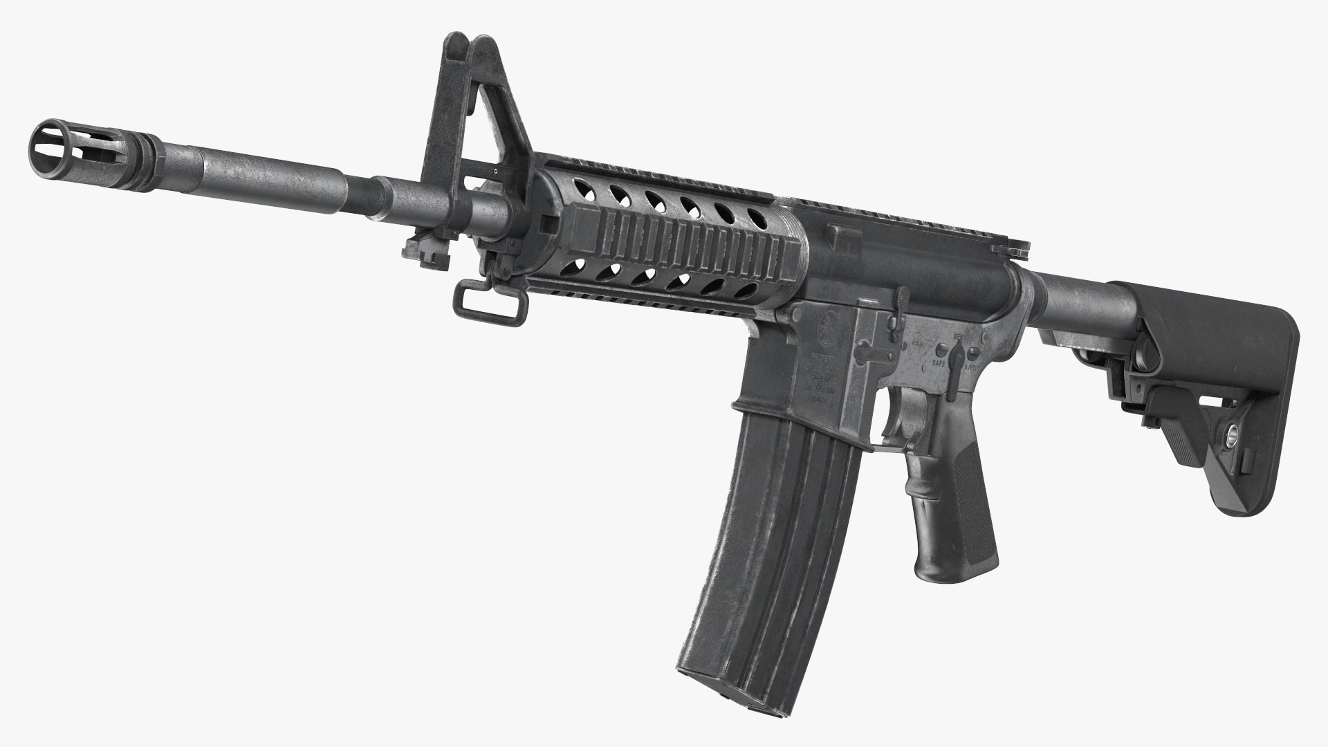 Assault Rifle with Rail System 3D model preview