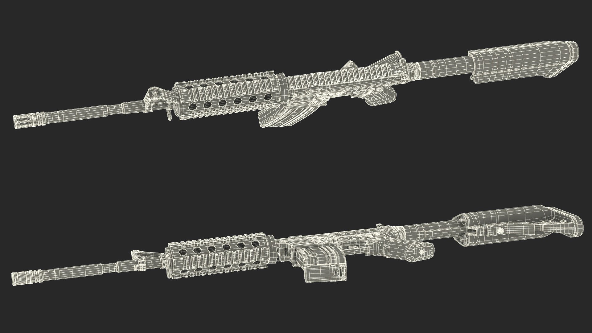 3D Assault Rifle With Rail System - TurboSquid 2211415