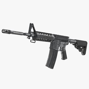 3D Assault Rifle with Rail System