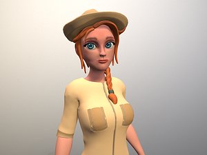 cartoon zookeeper 3D model