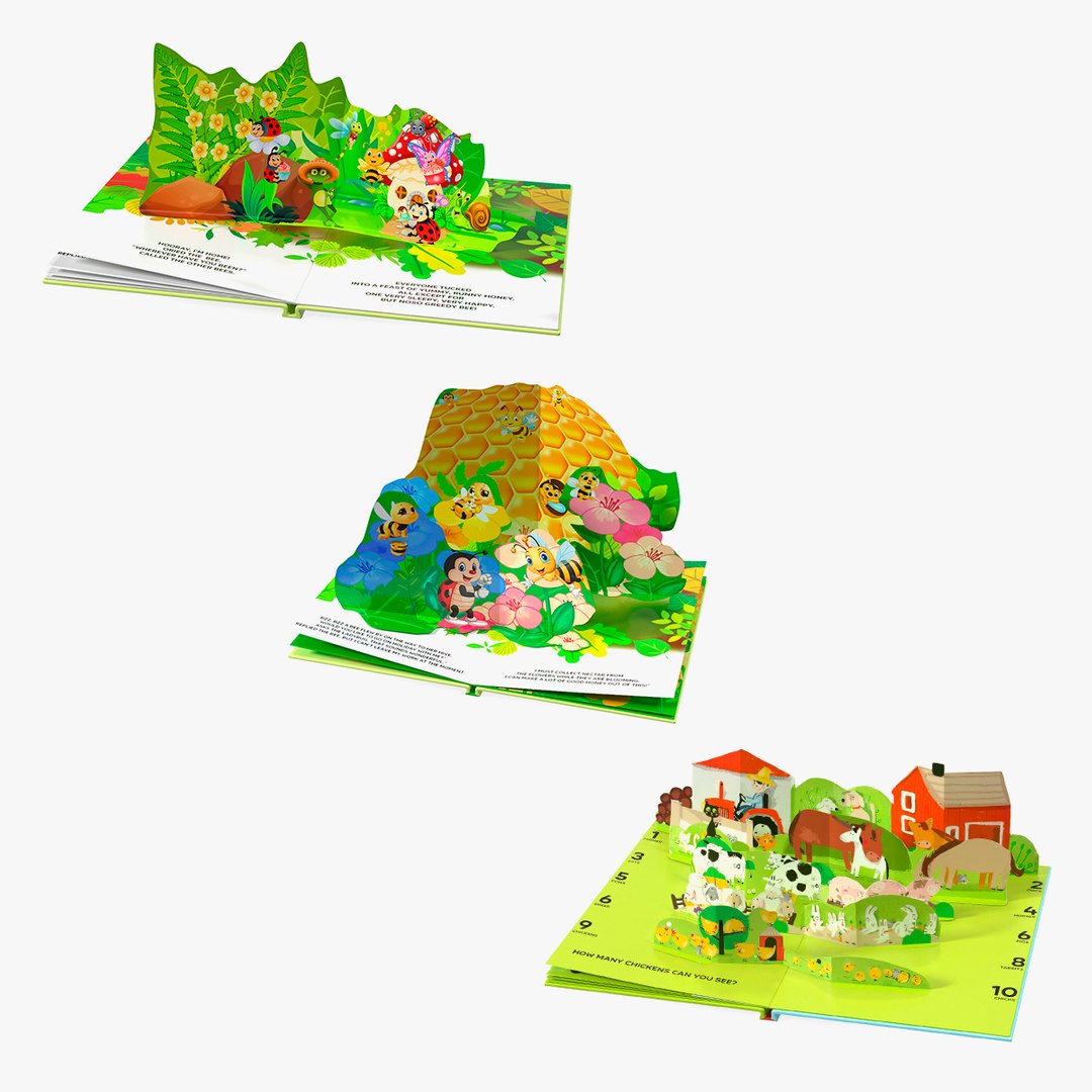 Open Children Books Collection 3D model preview