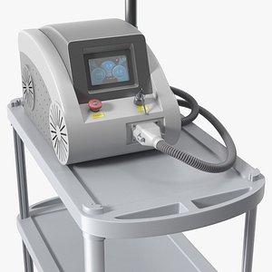 3D F-Beauty Tattoo Removal Laser Grey on Medical Cart