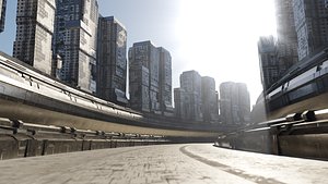 3D Cyberpunk circle city model