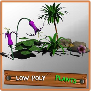 plants rocks palm 3d obj