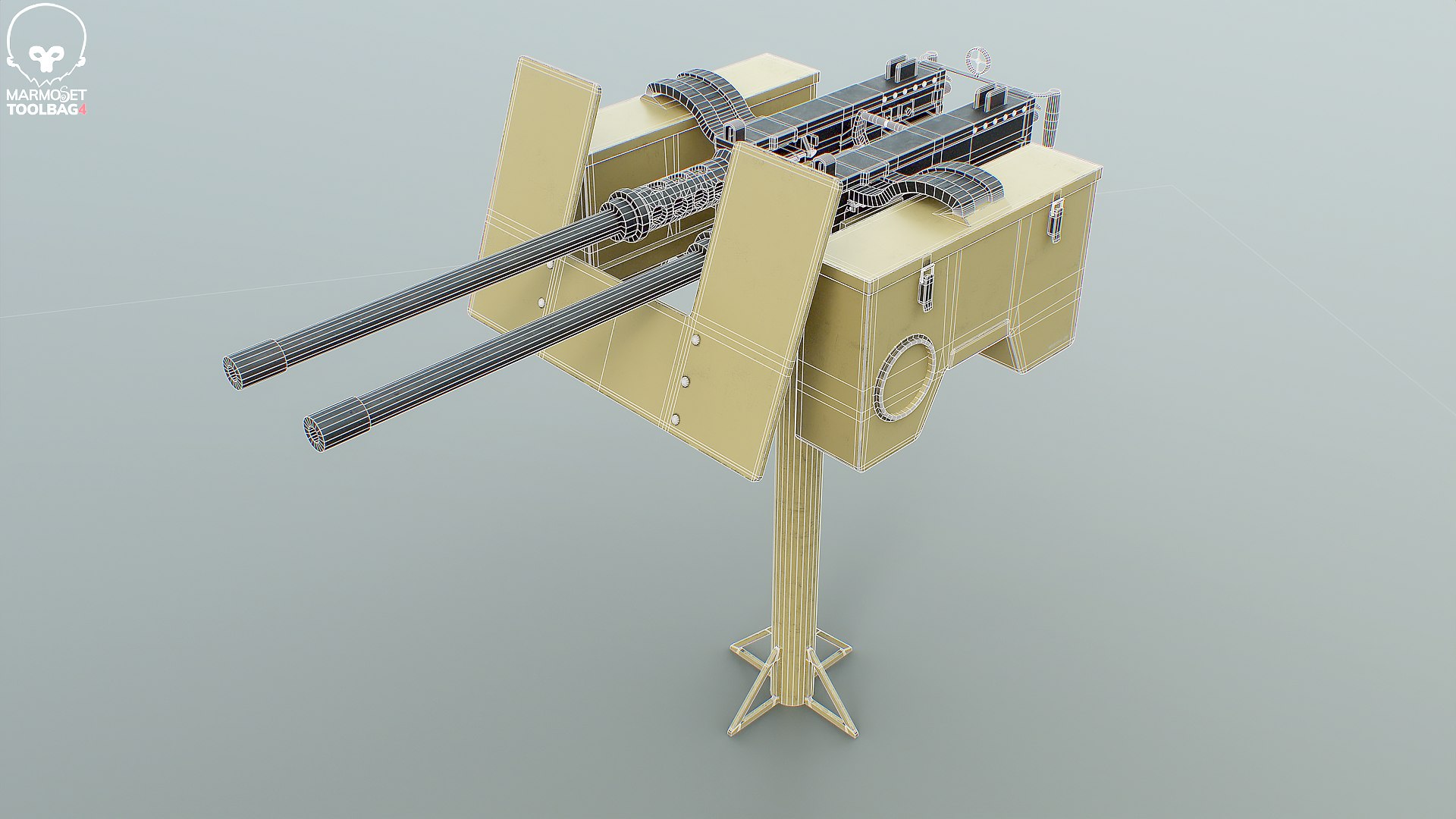 3D Anti-Aircraft Twin Machine Gun Turret PBR Yellow https://p.turbosquid.com/ts-thumb/6o/PD2ET1/Fw/mg_yellow_wire/png/1787757170/1920x1080/fit_q87/7834725d6968577a509f52491a9a5fa70f36dc4f/mg_yellow_wire.jpg