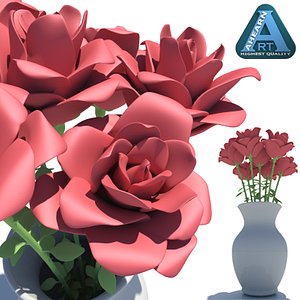 vase roses 3d model